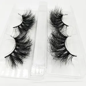 Best Selling Top Quality 3d Mink Curly Eyelashes Wholesale Eye Lashes 25ミリメートルLong Messy Fluffy Eyelashes