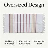 Serviette de plage turque 100% coton rayée Peshtemal avec pompons, séchage rapide, absorbante, pour la plage, le spa, le bain, les voyages, personnalisable