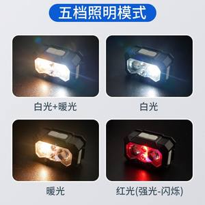 HN ไฟหน้า Dh10แบบบางชาร์จไฟได้ LED ความสว่างสูงกันน้ำสำหรับ100ปั่นจักรยานตกปลาระยะ199เมตร - Product Image 3