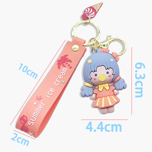 Nouveau 2025 Porte-clés de dessin animé 'Bubble Girl' en PVC souple et léger, avec motif de poupée mignonne, idéal comme petit cadeau, décoration pour sac d'école et pendentif de voiture - Product Image 3