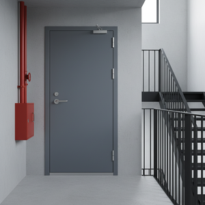 Puerta Cortafuego de Acero con Pintura al Agua, Diseño Personalizado, Garantía de 2 Años, Precio de Fábrica, Marca <span class=keywords><strong>Binbin</strong></span>, para Escuelas, Centros Comerciales y Pasillos - Product Image 1