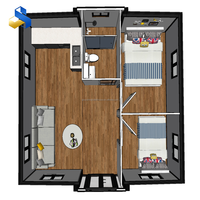 Maisonnette modulaire de luxe certifiée CE, 2-3 chambres, pour logement d'appoint, 30 pieds, préfabriquée, extensible, en conteneur