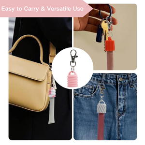 Bên Trong Đường Kính 16Mm Chống-Bị Mất Xách Tay Silicone Son Môi Lip Balm Cap Chủ Linh Hoạt Mang Lip Gloss Cap Trường Hợp Với Keychain - Product Image 6