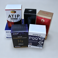 Boîte d'emballage pliable pour poudre de complément alimentaire enzymatique aseptique biodégradable avec logo personnalisé imprimé et bande d'ouverture facile