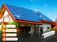 Structure de montage de panneaux solaires en aluminium anodisé YMHD ROOFTOP-I pour toit commercial, capacité 500 kW, charge de vent 60 m/s, 1,4 km/m²