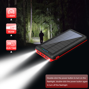 Banco de Carga Solar Inalámbrico de 20000mAh con Doble Luz, Fuente de Energía para Exteriores - Product Image 3