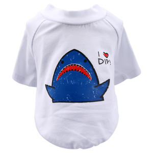 Teddy Bichon kaos putih baju anjing baju katun lengan pendek musim panas pakaian hewan peliharaan nyaman bernapas dengan pola cetak kustom - Product Image 5