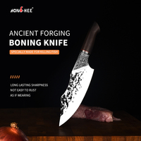 Couteau de pêche à filet de boucher de cuisine serbe à motif de marteau en acier inoxydable à haute teneur en carbone