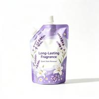 Pochette souple personnalisée pour assouplissant textile et savon liquide, 800ml 1L 2L 3L, étanche à l'humidité, imprimée en héliogravure, avec bec verseur