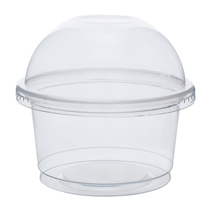 Contenants ronds jetables en <span class=keywords><strong>plastique</strong></span> PP pour pâtisseries, yaourts, salades, coupes à dessert avec couvercles en dôme ou en plat - Product Image 2