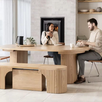 Table à manger moderne de luxe sur mesure, design rétractable et pliable, fonctionnalités de négociation, exportation, bois massif