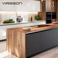 Meuble de cuisine îlot de luxe sur mesure en panneaux de particules de marbre, avec robinet, évier, tiroir et panier, design moderne, importé pour usage en centre commercial