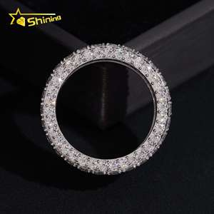 Anello Hip Hop Iced Out con Diamanti Moissanite Placcato Oro, Gioielli Raffinati, Supera il Test del Diamante, GRA Moissanite, <span class=keywords><strong>Anelli</strong></span> da <span class=keywords><strong>Uomo</strong></span> in <span class=keywords><strong>Argento</strong></span> <span class=keywords><strong>925</strong></span> - Product Image 5