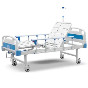 Iki fonksiyon üçlü katlanır yatak ayarlanabilir Abs başlık manuel ucuz hastane yatağı