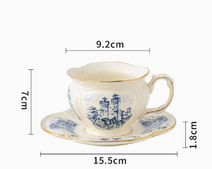 Vintage Gold Trim European British Afternoon Tea Coffee Cup Saucer & <b>Teapot</b> <b>Set</b> - Product Image 1