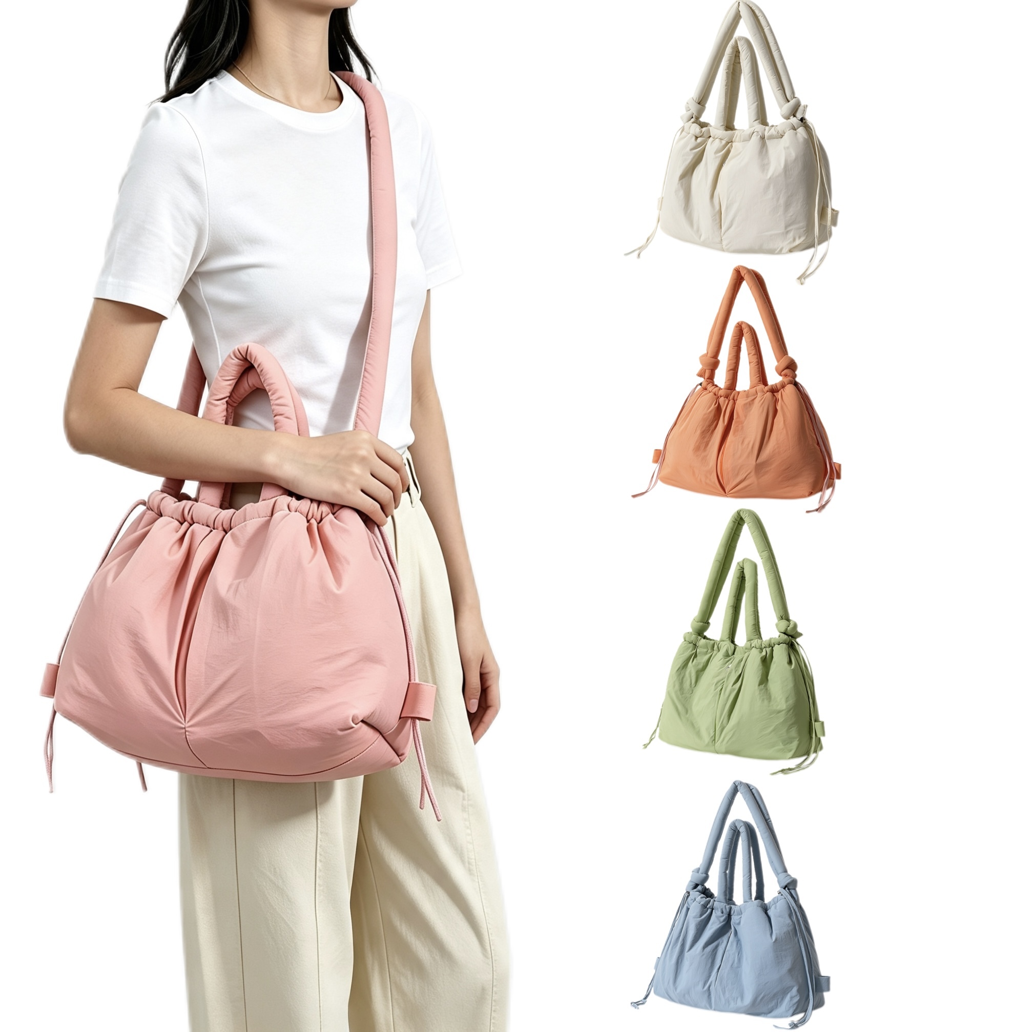 Nylon Puffer Drawstring Bag
