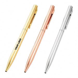 Rose <b>Gold</b> Metal Twist Ball Slim Luxury <b>Pen</b> With Logo Custom Promotional Gifts - Product Image 1