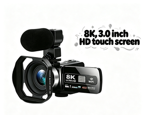 Caméra vidéo numérique professionnelle avec enregistrement 8K Ultra HD, photos 48MP (interpolation), carte externe TF/SD/HCSD, prise en charge maximale de 256 Go - Product Image 1