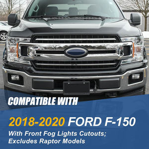 फ्रंट बम्पर प्रभाव फेस बार फोर्ड F-150 (गैर रैप्टर मॉडल) 2018-2020, पॉलिश क्रोम के साथ संगत क्रोम - Product Image 2