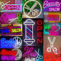 Enseigne néon LED en silicone personnalisée en gros, art mural lumineux d'intérieur pour salon de coiffure, barbier, zone de réception, décoration d'affichage