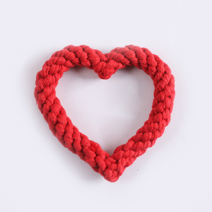 Giocattoli interattivi ODM/OEM a forma di cuore in corda di cotone per animali domestici resistenti al morso del cucciolo per la pulizia dei denti della corda di cotone - Product Image 4