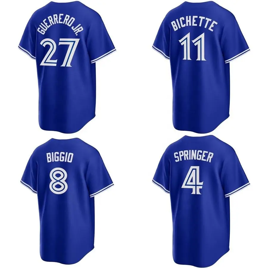 Toronto Blue Baseball Jersey Jays 27 Vladimir Guerrero Jr. 11 Bo Bichette 4 George Springer 99 Hyun-Jin Ryu baseball Jersey