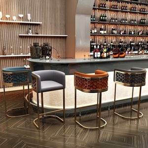 Tabouret <span class=keywords><strong>haut</strong></span> de gamme en métal avec éponge haute densité pour café, <span class=keywords><strong>bar</strong></span>, <span class=keywords><strong>fauteuil</strong></span> - Product Image 2