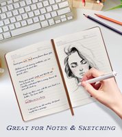 Cuaderno A5 con Logotipo Personalizado, de Alta Calidad, Promocional, Tapa Dura de Cuero PU, 100 Hojas, Encuadernado Cosido, 80 Gsm, Color Marfil