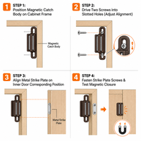 Loquet magnétique puissant en plastique pour porte d'armoire, meuble, placard, armoire
