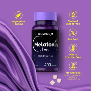 Fabrikant Melatonine 20Mg Tabletten Voor Ontspanning Slaaphulp Vegetarische Non-Gmo Glutenvrije Oem