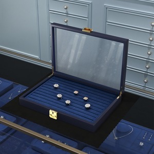 Caja de joyería personalizada de alta gama, de cuero PU, para pendientes, pulseras, collares y anillos, caja de almacenamiento y exhibición de joyas. - Product Image 1