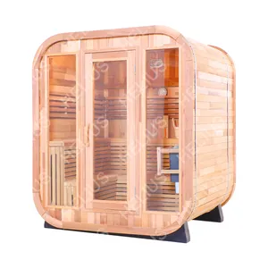 High quality cedar cube sauna outdoor sauna steam sauna with rainproof tile
