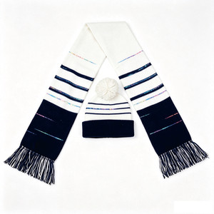 Écharpe en acrylique tricotée jacquard longue et durable avec pompons délicats pour supporters de basketball et de football, pour hommes, toutes saisons - Promotion - Product Image 3