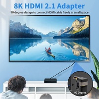 Adaptador HDMI en Ángulo Recto de 90 y 270 Grados, Macho a Hembra, Compatible con 8K60Hz 4K120Hz HDR HD, Conector Extensor HDMI