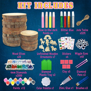 <span class=keywords><strong>Kit</strong></span> de Arte con Rodajas de Madera Natural, Círculo de Corteza Realista, Modelo STEM, Resistente, Luminiscente, Unidad de Recursos de Física, Estuche - Product Image 2