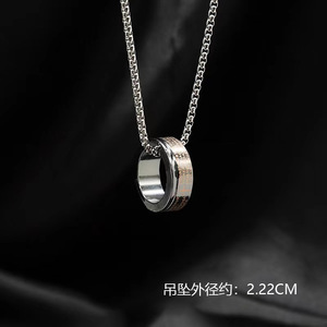 Collar con Colgante de Letra Inglesa en Acero Inoxidable Plateado, Estilo Hip Hop Unisex, Joyería de Moda, Accesorio de Regalo - Product Image 3