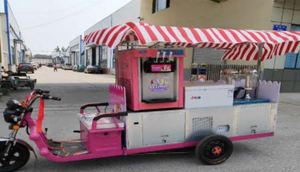 Được trang bị đầy đủ điện di động thực phẩm cán kem bán hàng tự động Ba Bánh Xe Tải xe đạp xe tải Trailer giỏ hàng xe với tủ đông bánh xe - Product Image 3