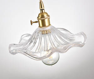 JYLIGHTING vetro nordico lampadario in ottone retrò loto ombrello lampada a sospensione <span class=keywords><strong>per</strong></span> ristorante portico camera da letto <span class=keywords><strong>ingresso</strong></span> casa - Product Image 5