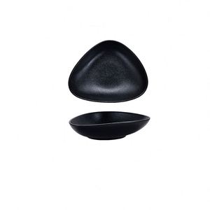Logotipo personalizado de lujo negro de cerámica triángulo bistec tazón de sopa vajilla de boda - Product Image 6