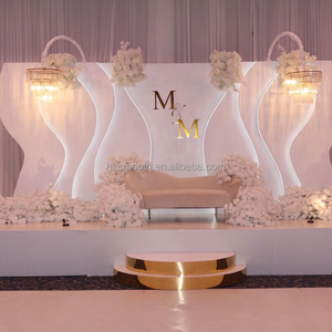 Fondo de Boda de PVC Blanco de 8x16 pies y 8x20 pies con Soporte de Tira de Luces LED, Fondo de Boda de PVC, Beneficios Exclusivos SMOOTH - Product Image 1