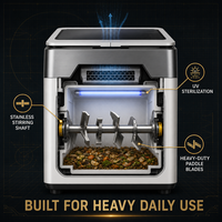 Composteur électrique pour déchets alimentaires de 5 kg pour usage domestique avec sortie d'engrais organique, machine de compostage intelligente en acier inoxydable