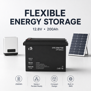 Batterie LiFePO4 LFP CFE-2560 PSE 12,8V 200Ah avec BMS IP65, 3000 cycles, pour onduleur <span class=keywords><strong>FoxESS</strong></span>, systèmes solaires hors réseau - Product Image 2