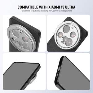 Para Xiaomi 15 Ultra, Funda de TPU y PC con Aspecto de Cuero Sintético y Protector de Lente de Cámara de 17 mm - Product Image 2