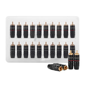 Conector RCA Phono Canoe de 3.18mm, Negro, Chapado en Oro, Blindado, para Audio y Video, en Blister Individual - Product Image 1