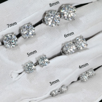 Pendientes de Diamantes Cultivados en Laboratorio de Oro de 18K Personalizados, Certificados por IGI, Redondos, VVS, para Hombre y Mujer