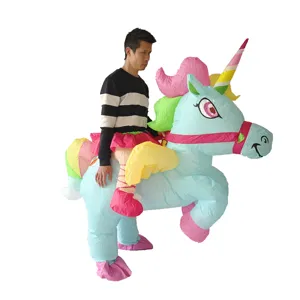 2023 गर्म बिक्री हेलोवीन कॉस्टयूम सवारी पर गेंडा disfraz unicornio सोनिया hinchable inflatable कॉस्टयूम वयस्क के लिए