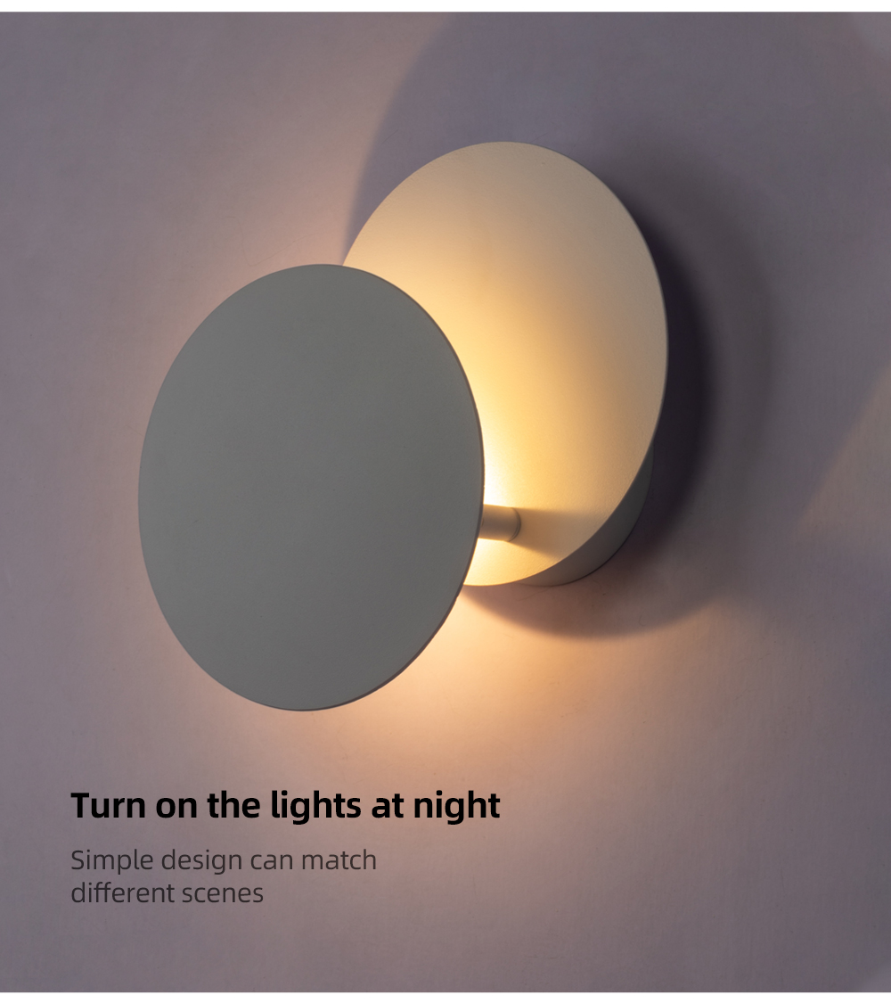 Modern Back Ground Lamp Minimalism 3w Decoration Round Led Wall Light For Indoor Living Room Bedroom Hotel