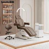 Nouveau Lit de Massage Moderne Réglable Marron Électrique pour Technicienne de Cils, Lit de Clinique Esthétique, Meuble de Salon de Beauté 190*83*66cm