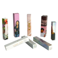 Tubes de gloss à lèvres vides à tête de brosse large, tubes de gloss à lèvres ronds avec boîte et boîtes d'emballage avec logo