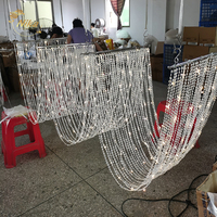 Décoration de plafond de mariage NIKA, rideau de perles de cristal suspendues avec lumières LED